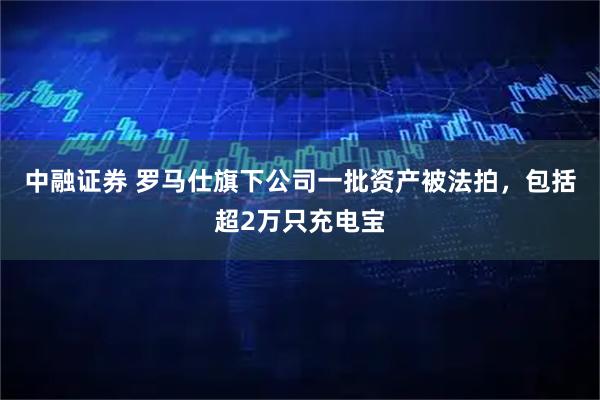 中融证券 罗马仕旗下公司一批资产被法拍,包括超2万只充电宝